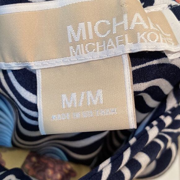 MICHAEL Michael Kors Blue and White Sleeveless Blouse Medium Women's - Picture 6 of 6